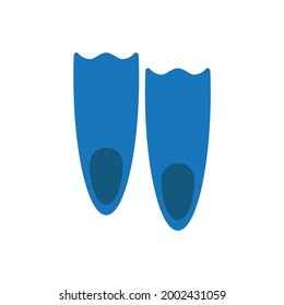 vector icon, diving fins on white background