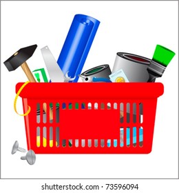 Vector icon of DIY shopping cart