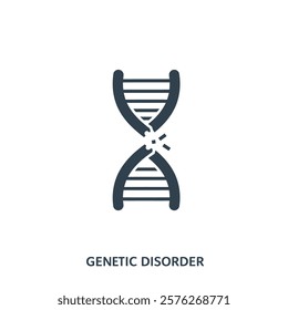 Vector icon DNA strand with a broken link representing genetic disorders