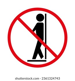 Vector icon do not touch the door, glass. An icon prohibiting leaning on the door in public transport