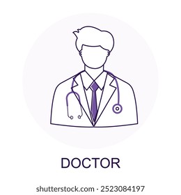 Vector icon for Doctor. Doctor wearing a stethoscope representing healthcare professionals and medical expertise.