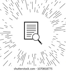 vector icon document against the background of the rays