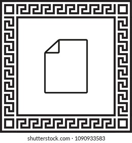 vector icon document framed with Greek EPS ornament