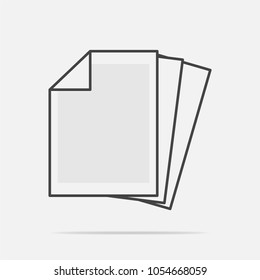 Vector icon of the document. Illustration of a business document on a gray background