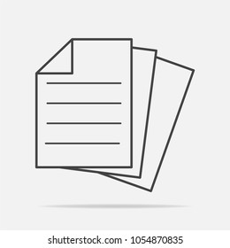 Vector icon of the document. Illustration of a business document on a gray background