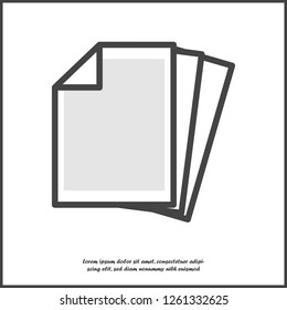 Vector icon of the document. Illustration   business document  on white isolated background.  Layers grouped for easy editing illustration. For your design. 