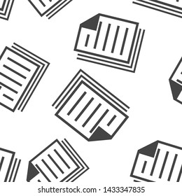 Vector icon of the document. Illustration of a business document seamless pattern on a white background.
