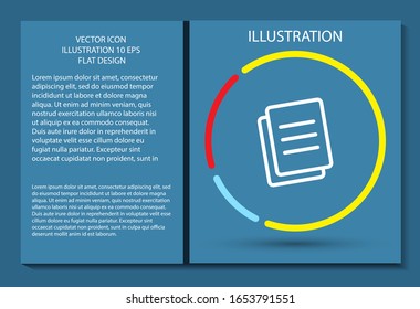 Vector icon documents , lorem ipsum Flat design