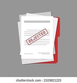 Vector icon documents lying on the folder on white isolated background.