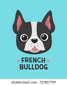 vector Icon Dog breed French bulldog. Stock illustration frenchie bulldog pet puppy clipart