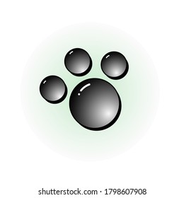icono de vector. huella de perro. estilo plano. icono en blanco y negro con efecto de profundidad. icono elegante para sitios, aplicaciones web. EPS10