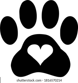 Vector Icon Dogs Paw Footprint Stock Vector (Royalty Free) 1816570214 ...