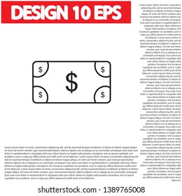Vector icon  dollar  10 EPS . Lorem Ipsum Illustration design