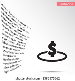 Vector icon  dollar  10 EPS . Lorem Ipsum Illustration design