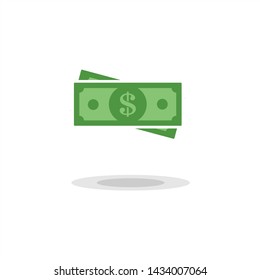 Vector icon of a dollar bill isolated on white background