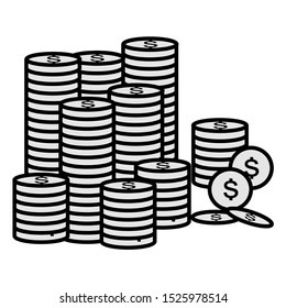 Vector icon of a dollar coin with a white background on eps 10. Can be used for graphic, web and other designs.