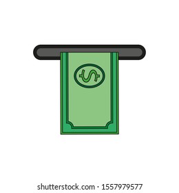 vector icon with dollar coming out of ATM