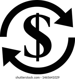 Vector icon dollar . Exchange of dollar currency. dollar icon. dollar  sign. vector