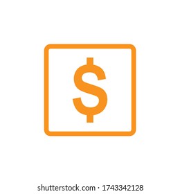 Icono vector de la firma del dólar en los pasos 10
