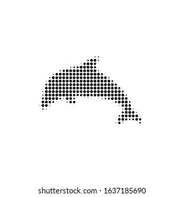 Vector icon dolphin in halftone