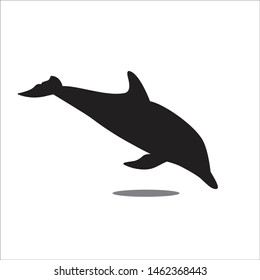 vector icon of dolphin jumping silhouette