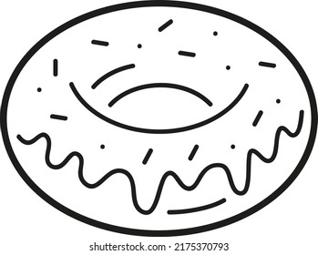 Icono vectorial de donut; La ilustración editable de la panadería dulce