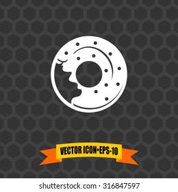 Vector Icon of Donuts on Dark Gray Background. Eps.10.