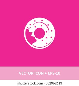 Vector Icon of donuts on Magenta Background. Eps.10.