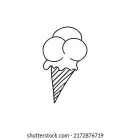Vector icon. Doodle style pictogram - ice cream

