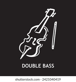 vector icon for double bass, musical instruments