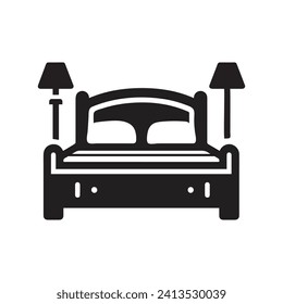 Vector icon of a double bed