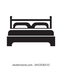 Vector icon of a double bed