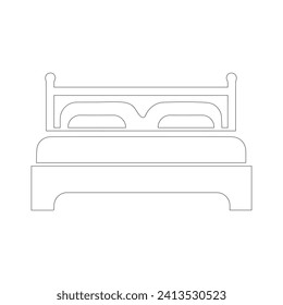 Vector icon of a double bed