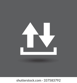 Vector icon of download. Flat design style