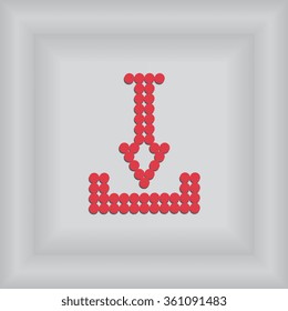Vector icon of download. Flat design style.