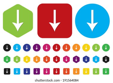 vector icon with download sign inside