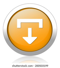 vector icon with download sign inside