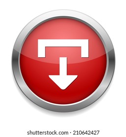 vector icon with download sign inside