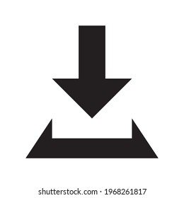 descargas de iconos vectoriales, botón de descarga simple en color negro en fondo blanco