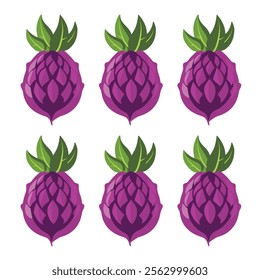 Vector icon of dragon fruit set. dragon fruit in flat design. Flat vector illustration isolated on a white background. vector illustration