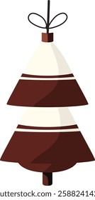 Vector Icon Drawing of a Christmas Tree Toy in Pine Tree Shape