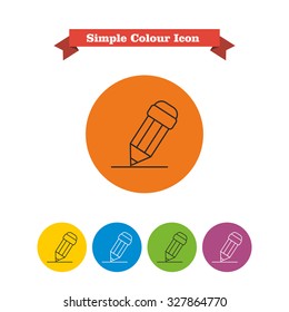 Vector icon of drawing pencil