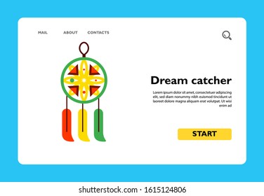 Vector icon of dream catcher. Indian amulet, dream, protection. Sleeping concept. Can be used for topics like paganism, Indian culture, ethnic culture