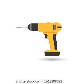 vector icon drill tools for repair tool kit sign, flat design style