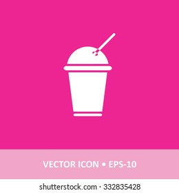 Vector Icon of Drink Cup on Magenta Background. Eps.10.