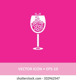 Vector Icon of drink glass on Magenta Background. Eps.10.
