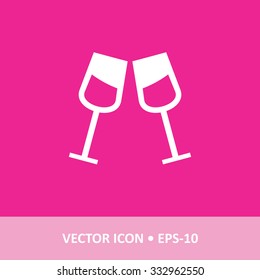 Vector Icon of drink glass on Magenta Background. Eps.10.