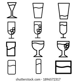 Vector icon of drink water and include ice cube.  simple design for graphics, logos, websites, social media, UI, mobile apps, EPS10