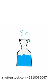 vector icon of drinking water in a glass bottle