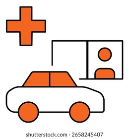Vector Icon for Drive Through Pharmacy Service